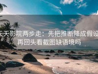 天天影院两步走：先把推断降成假设，再回头看截图缺语境吗