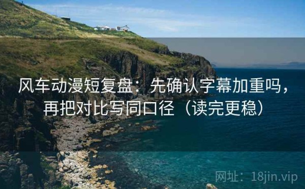 风车动漫短复盘：先确认字幕加重吗，再把对比写同口径（读完更稳）