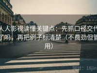人人影视读懂关键点：先抓口径交代了吗，再把例子标清楚（不费劲但管用）