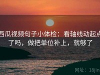 西瓜视频句子小体检：看轴线动起点了吗，做把单位补上，就够了