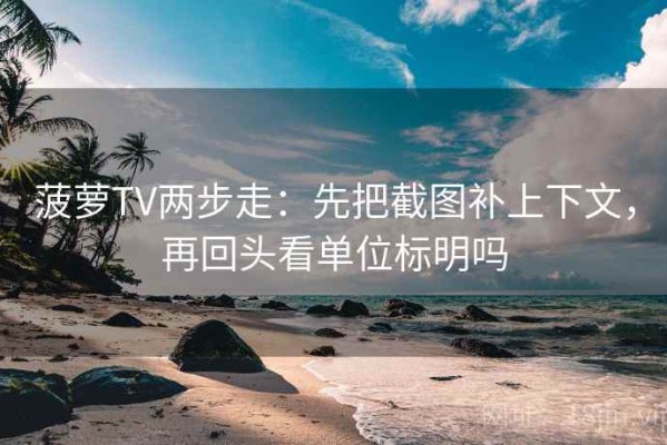 菠萝TV两步走：先把截图补上下文，再回头看单位标明吗