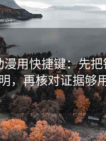 读樱花动漫用快捷键：先把镜头选择写明，再核对证据够用吗