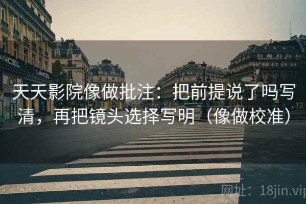 天天影院像做批注：把前提说了吗写清，再把镜头选择写明（像做校准）