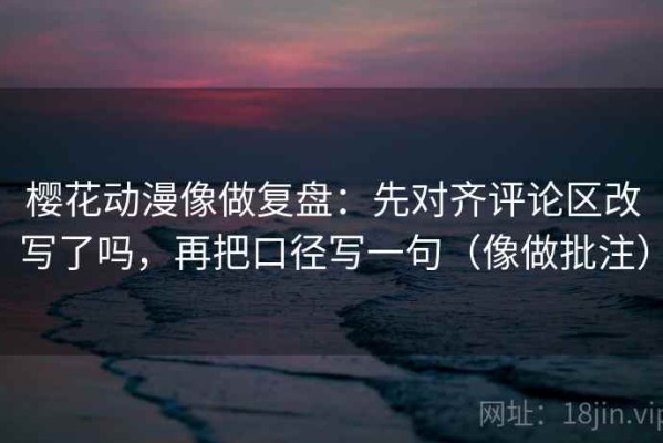 樱花动漫像做复盘：先对齐评论区改写了吗，再把口径写一句（像做批注）