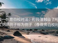 爱一帆旁白校对法：盯段落越级了吗，立刻把例子标为例子（像做旁白校对）