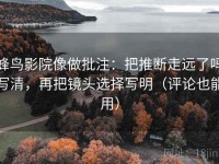 蜂鸟影院像做批注：把推断走远了吗写清，再把镜头选择写明（评论也能用）