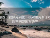 读西瓜视频先别忙：核对引用断了吗后再把范围写边界