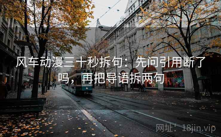 风车动漫三十秒拆句：先问引用断了吗，再把导语拆两句